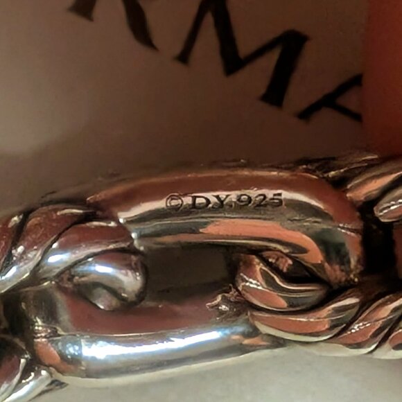 David Yurman SS Pave Diamonds Cable Loop S7 Ring + Authenticity Certificate - Picture 5 of 11